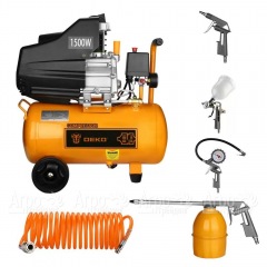 Компрессор воздушный DEKO DKAC24 + набор пневмоинструмента DKSG05 в Ростове-на-Дону