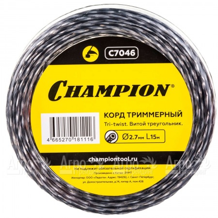 Корд триммерный Champion Tri-twist 2.7мм, 15м (витой треугольник)  в Ростове-на-Дону