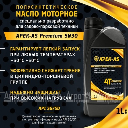 Масло моторное всесезонное полусинтетическое APEK-AS Premium 5W30 (1,0л.) для 4-х тактных двигателей в Ростове-на-Дону