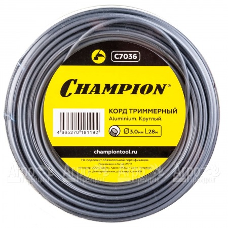 Корд триммерный Champion Aluminium 3.0мм, 28м (круглый)  в Ростове-на-Дону