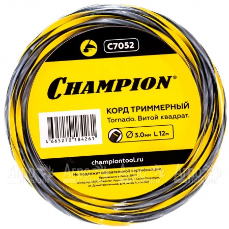 Корд триммерный Champion Tornado 3.0мм, 12м (витой квадрат)  в Ростове-на-Дону