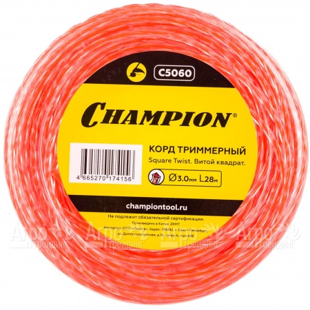 Корд триммерный Champion Square Twist Duo 3.0мм, 28м (витой квадрат)  в Ростове-на-Дону