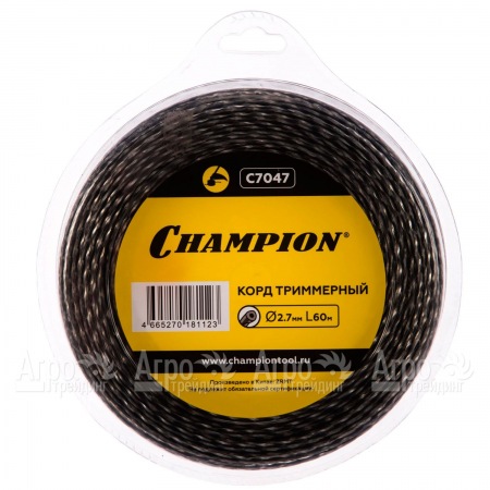 Корд триммерный Champion Tri-twist 2.7мм, 60м (витой треугольник)+нож  в Ростове-на-Дону